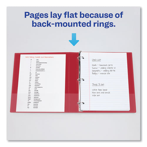 Avery Durable Non-View Binder with DuraHinge and Slant Rings, 3 Rings, 1.5" Capacity, 11 x 8.5, Red 27202