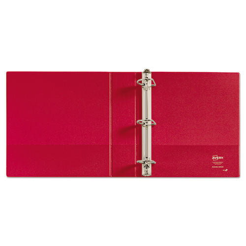 Avery Durable Non-View Binder with DuraHinge and Slant Rings, 3 Rings, 2" Capacity, 11 x 8.5, Red 27203