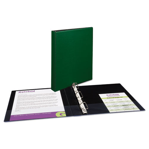 Avery Durable Non-View Binder with DuraHinge and Slant Rings, 3 Rings, 1" Capacity, 11 x 8.5, Green 27253