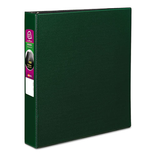 Avery Durable Non-View Binder with DuraHinge and Slant Rings, 3 Rings, 1.5" Capacity, 11 x 8.5, Green 27353