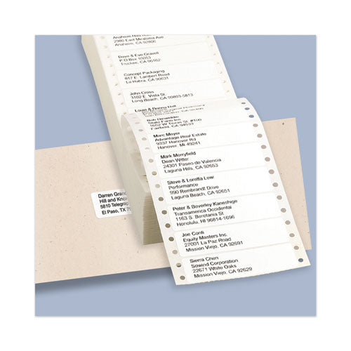 Avery Dot Matrix Printer Mailing Labels, Pin-Fed Printers, 0.94 x 3.5, White, 5,000-Box 04013