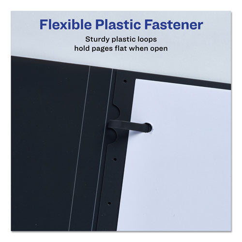 Avery Lay Flat View Report Cover, Flexible Fastener, 0.5" Capacity, 8.5 x 11, Clear-Gray 47781