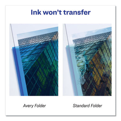 Avery Plastic Two-Pocket Folder, 20-Sheet Capacity, 11 x 8.5, Translucent Blue 47811