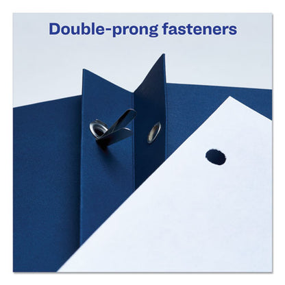 Avery Two-Pocket Folder, Prong Fastener, 0.5" Capacity, 11 x 8.5, Dark Blue, 25-Box 47975