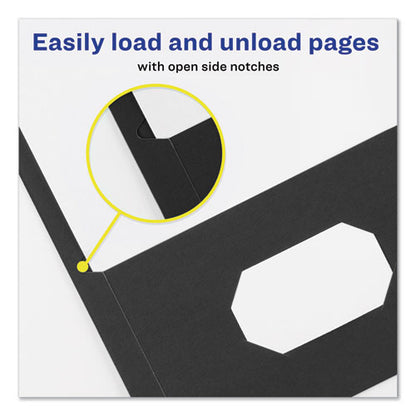 Avery Two-Pocket Folder, Prong Fastener, 0.5" Capacity, 11 x 8.5, Black, 25-Box 47978