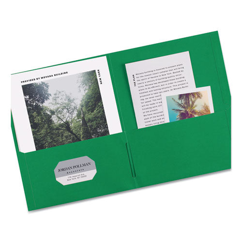 Avery Two-Pocket Folder, 40-Sheet Capacity, 11 x 8.5, Green, 25-Box 47987