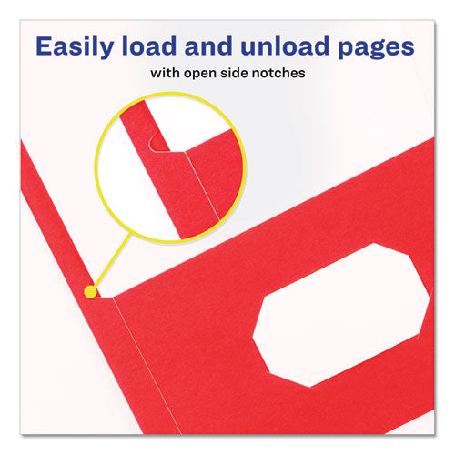 Avery Two-Pocket Folder, 40-Sheet Capacity, 11 x 8.5, Red, 25-Box 47989