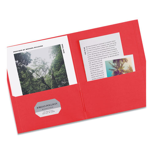 Avery Two-Pocket Folder, 40-Sheet Capacity, 11 x 8.5, Red, 25-Box 47989