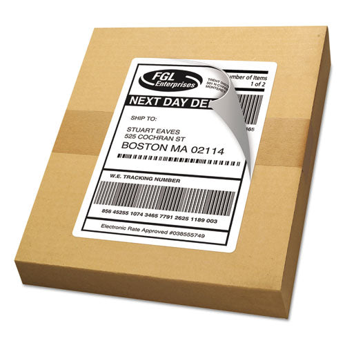 Avery Shipping Labels w- TrueBlock Technology, Laser Printers, 5.5 x 8.5, White, 2-Sheet, 100 Sheets-Box 05126