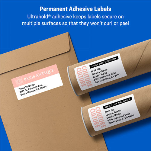 Avery Shipping Labels w- TrueBlock Technology, Laser Printers, 3.5 x 5, White, 4-Sheet, 100 Sheets-Box 05168