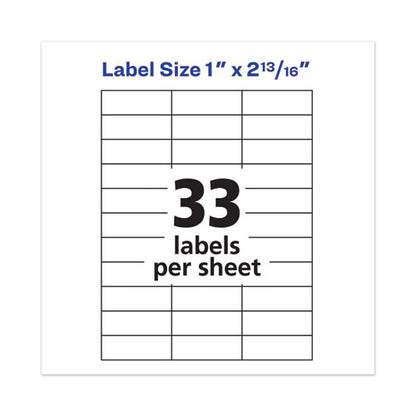 Avery Copier Mailing Labels, Copiers, 1 x 2.81, Clear, 33-Sheet, 70 Sheets-Pack 05311