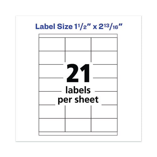 Avery Copier Mailing Labels, Copiers, 1.5 x 2.81, White, 21-Sheet, 100 Sheets-Box 05360