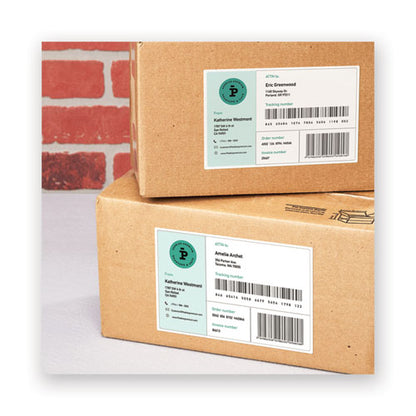 Avery Waterproof Shipping Labels with TrueBlock Technology, Laser Printers, 5.5 x 8.5, White, 2-Sheet, 50 Sheets-Pack 05526