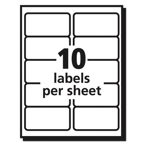 Avery Matte Clear Easy Peel Mailing Labels w- Sure Feed Technology, Laser Printers, 2 x 4, Clear, 10-Sheet, 50 Sheets-Box 05663