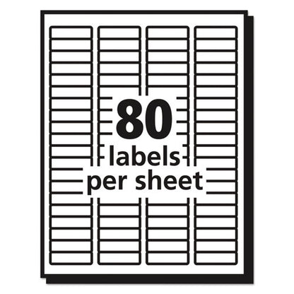 Avery Matte Clear Easy Peel Mailing Labels w- Sure Feed Technology, Laser Printers, 0.5 x 1.75, Clear, 80-Sheet, 25 Sheets-Box 05667