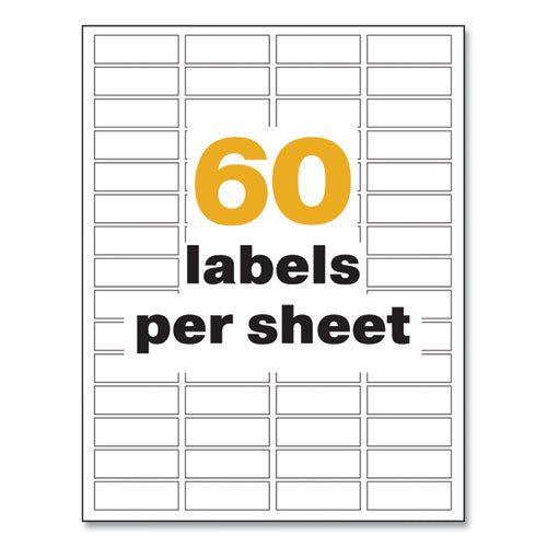Avery UltraDuty GHS Chemical Waterproof and UV Resistant Labels, 0.5 x 1.75, White, 60-Sheet, 25 Sheets-Pack 60518