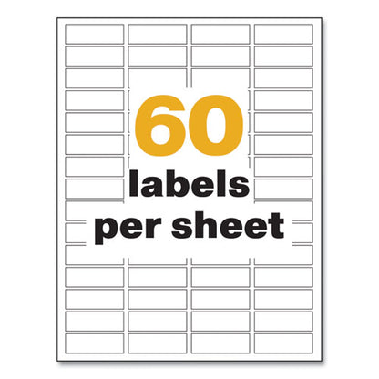 Avery UltraDuty GHS Chemical Waterproof and UV Resistant Labels, 0.5 x 1.75, White, 60-Sheet, 25 Sheets-Pack 60518
