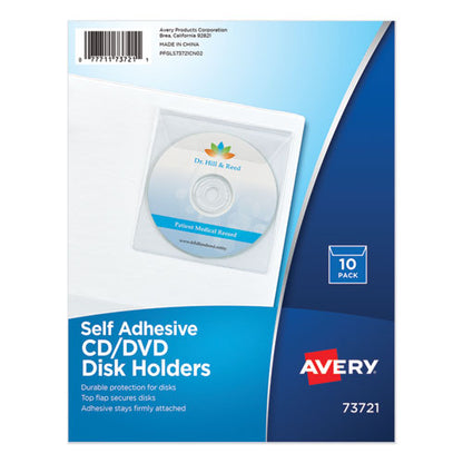 Avery Self-Adhesive Media Pockets, 10-Pack 73721