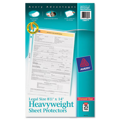 Avery Top-Load Polypropylene Sheet Protector, Heavy, Legal, Diamond Clear, 25-Pack 73897