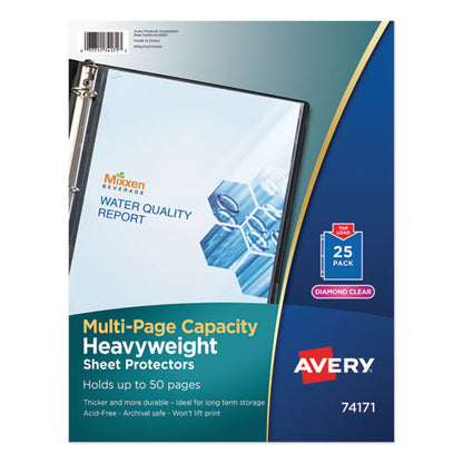 Avery Multi-Page Top-Load Sheet Protectors, Heavy Gauge, Letter, Clear, 25-Pack 74171
