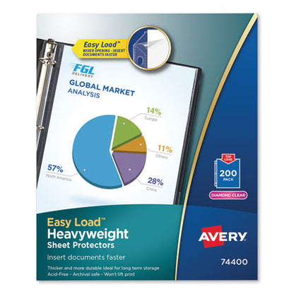 Avery Top-Load Poly Sheet Protectors, Heavy, Letter, Diamond Clear, 200-Box 74400