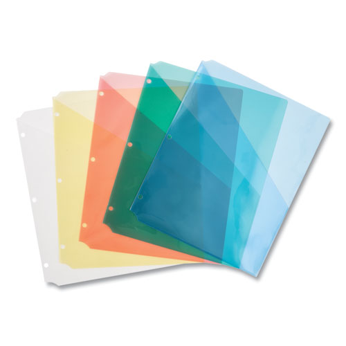 Avery Binder Pockets, 3-Hole Punched, 9 1-4 x 11, Assorted Colors, 5-Pack 75254