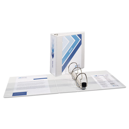 Avery Heavy-Duty View Binder with DuraHinge and Locking One Touch EZD Rings, 3 Rings, 4" Capacity, 11 x 8.5, White 79104