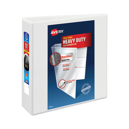 Avery Heavy-Duty View Binder with DuraHinge and Locking One Touch EZD Rings, 3 Rings, 3" Capacity, 11 x 8.5, White 79193