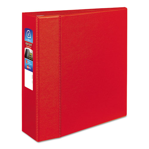 Avery Heavy-Duty Non-View Binder with DuraHinge and Locking One Touch EZD Rings, 3 Rings, 4" Capacity, 11 x 8.5, Red 79584