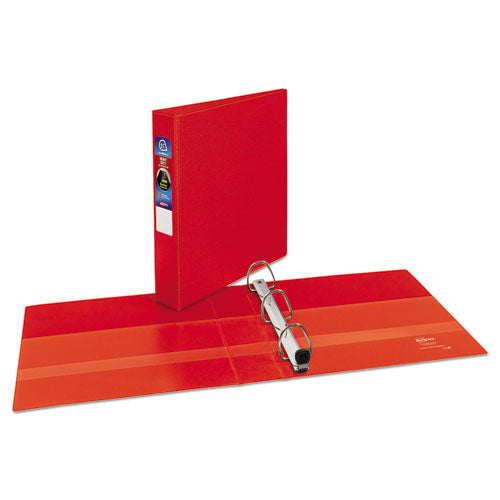 Avery Heavy-Duty Non-View Binder with DuraHinge and One Touch EZD Rings, 3 Rings, 1.5" Capacity, 11 x 8.5, Red 79585