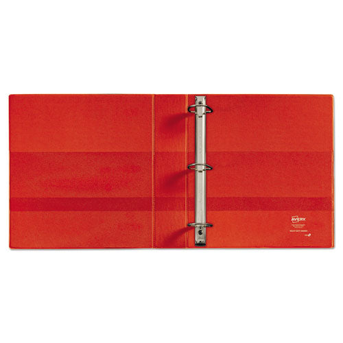 Avery Heavy-Duty Non-View Binder with DuraHinge, Locking One Touch EZD Rings and Thumb Notch, 3 Rings, 5" Capacity, 11 x 8.5, Red 79586