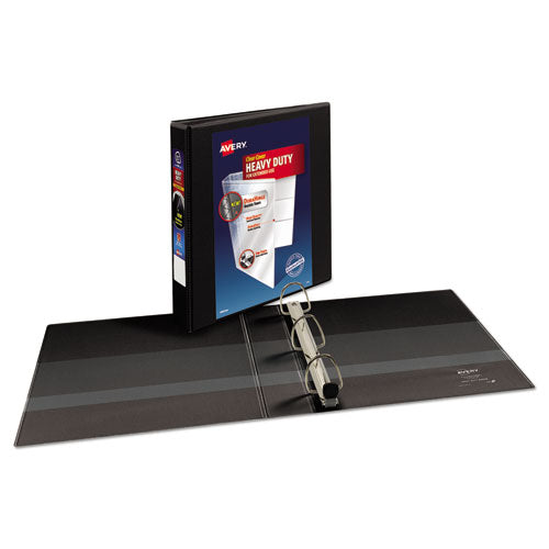 Avery Heavy-Duty View Binder with DuraHinge and One Touch EZD Rings, 3 Rings, 1.5" Capacity, 11 x 8.5, Black 79695