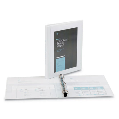 Avery Heavy-Duty View Binder with DuraHinge and One Touch Slant Rings, 3 Rings, 0.5" Capacity, 11 x 8.5, White 79767