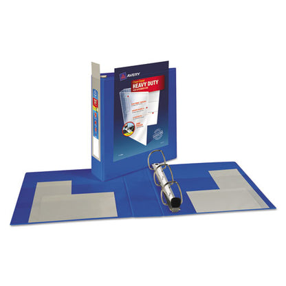 Avery Heavy-Duty View Binder with DuraHinge and One Touch EZD Rings, 3 Rings, 2" Capacity, 11 x 8.5, Pacific Blue 79778