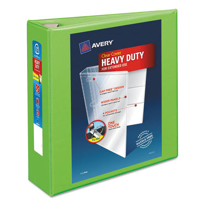 Avery Heavy-Duty View Binder with DuraHinge and Locking One Touch EZD Rings, 3 Rings, 3" Capacity, 11 x 8.5, Chartreuse 79779