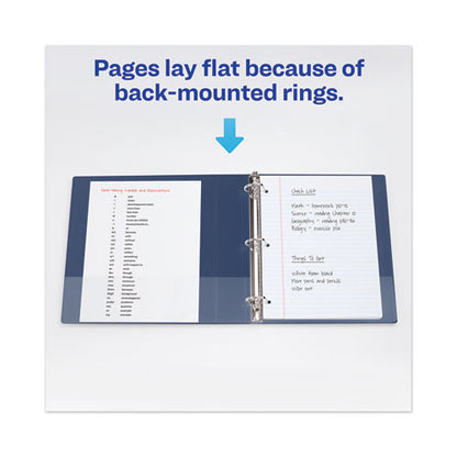 Avery Heavy-Duty View Binder with DuraHinge and Locking One Touch EZD Rings, 3 Rings, 3" Capacity, 11 x 8.5, Navy Blue 79803