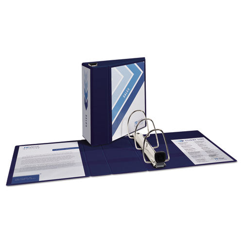 Avery Heavy-Duty View Binder with DuraHinge and Locking One Touch EZD Rings, 3 Rings, 5" Capacity, 11 x 8.5, Navy Blue 79806
