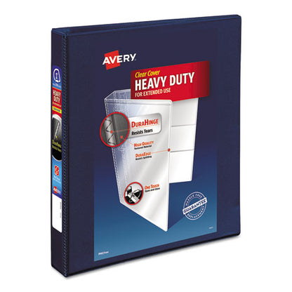 Avery Heavy-Duty View Binder with DuraHinge and One Touch EZD Rings, 3 Rings, 1" Capacity, 11 x 8.5, Navy Blue 79809