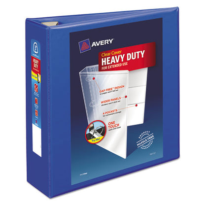 Avery Heavy-Duty View Binder with DuraHinge and Locking One Touch EZD Rings, 3 Rings, 3" Capacity, 11 x 8.5, Pacific Blue 79811