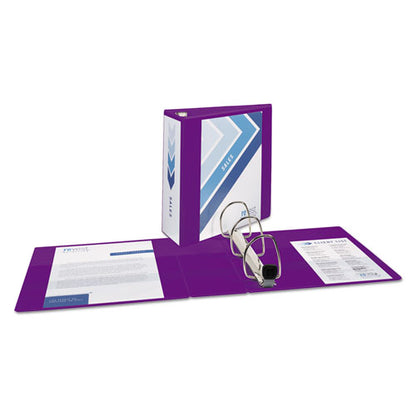 Avery Heavy-Duty View Binder with DuraHinge and Locking One Touch EZD Rings, 3 Rings, 4" Capacity, 11 x 8.5, Purple 79813