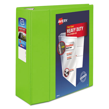 Avery Heavy-Duty View Binder with DuraHinge and Locking One Touch EZD Rings, 3 Rings, 5" Capacity, 11 x 8.5, Chartreuse 79815