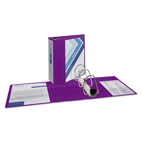 Avery Heavy-Duty View Binder with DuraHinge and Locking One Touch EZD Rings, 3 Rings, 5" Capacity, 11 x 8.5, Purple 79816