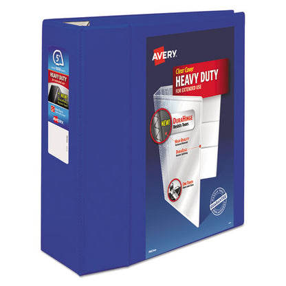 Avery Heavy-Duty View Binder with DuraHinge and Locking One Touch EZD Rings, 3 Rings, 5" Capacity, 11 x 8.5, Pacific Blue 79817