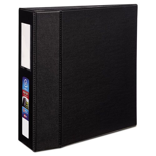 Avery Heavy-Duty Non-View Binder with DuraHinge, Three Locking One Touch EZD Rings and Spine Label, 4" Capacity, 11 x 8.5, Black 79994