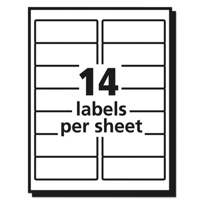 Avery Matte Clear Easy Peel Mailing Labels w- Sure Feed Technology, Inkjet Printers, 1.33 x 4, Clear, 14-Sheet, 25 Sheets-Pack 08662