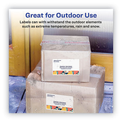 Avery Waterproof Shipping Labels with TrueBlock Technology, Laser Printers, 5.5 x 8.5, White, 2-Sheet, 500 Sheets-Box 95526
