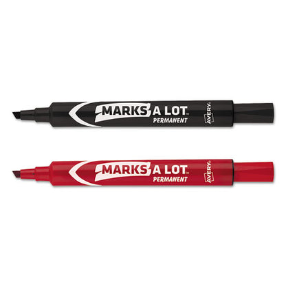 Avery MARKS A LOT Regular Desk-Style Permanent Marker Value Pack, Broad Chisel Tip, Assorted Colors, 24-Pack (98187) 98187