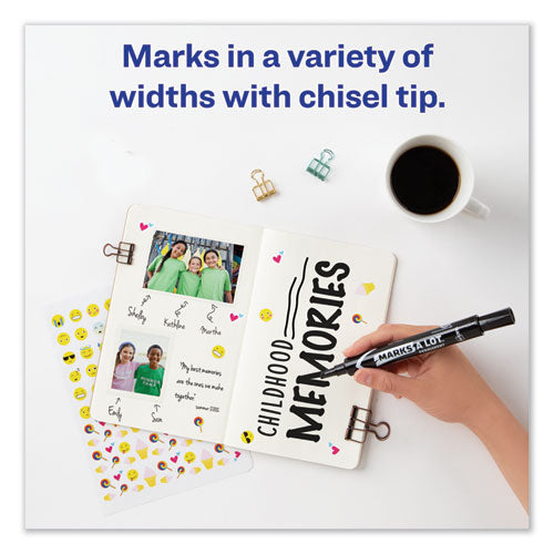 Avery MARKS A LOT Large Desk-Style Permanent Marker Value Pack, Broad Chisel Tip, Black, 36-Pack (98206) 98206