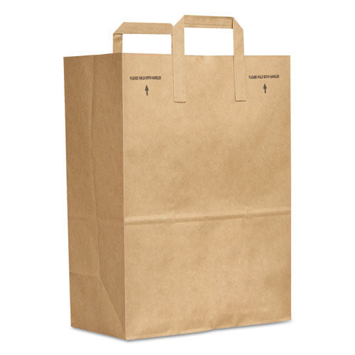 General Grocery Paper Bags, Attached Handle, 30 lbs Capacity, 1-6 BBL, 12 x 7 x 17, Kraft, 300 Bags 88885