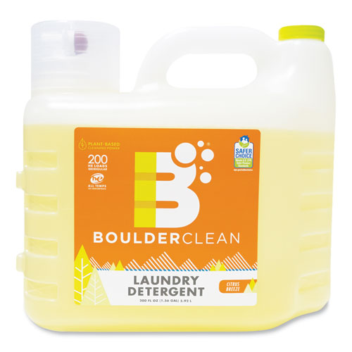Boulder Clean Liquid Laundry Detergent, Citrus Breeze, 200 oz Bottle, 2-Carton 003038CT